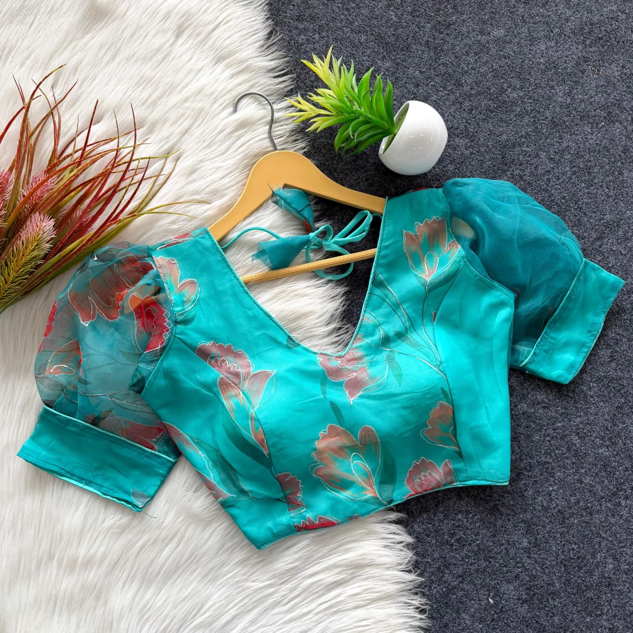 Kalamkari Organza Designer Blouse